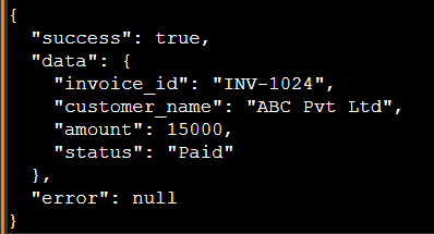 Example of a standard API response format